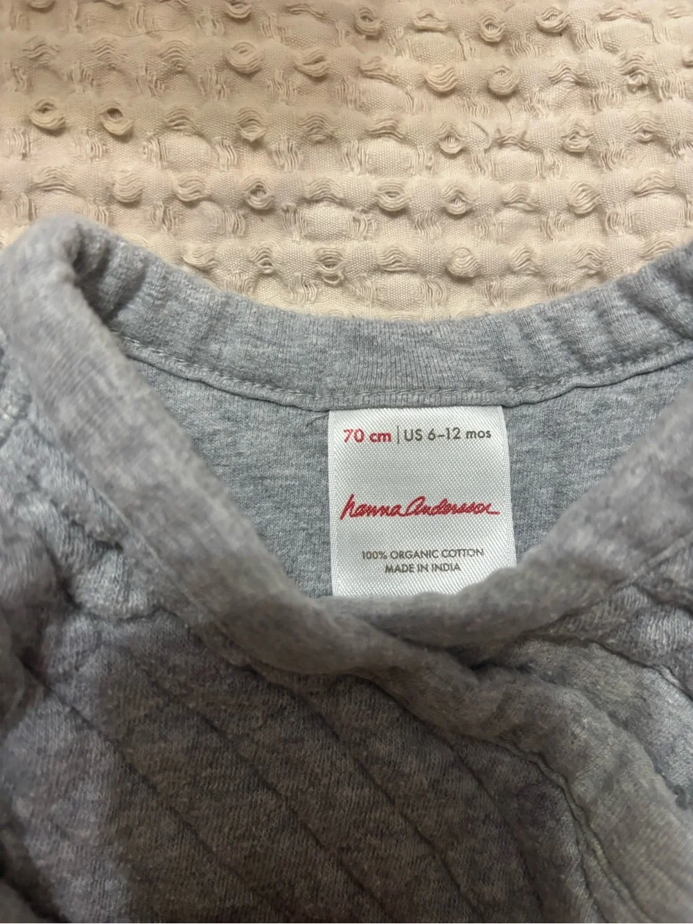 Hanna Andersson Gray Quilted Footed One-Piece